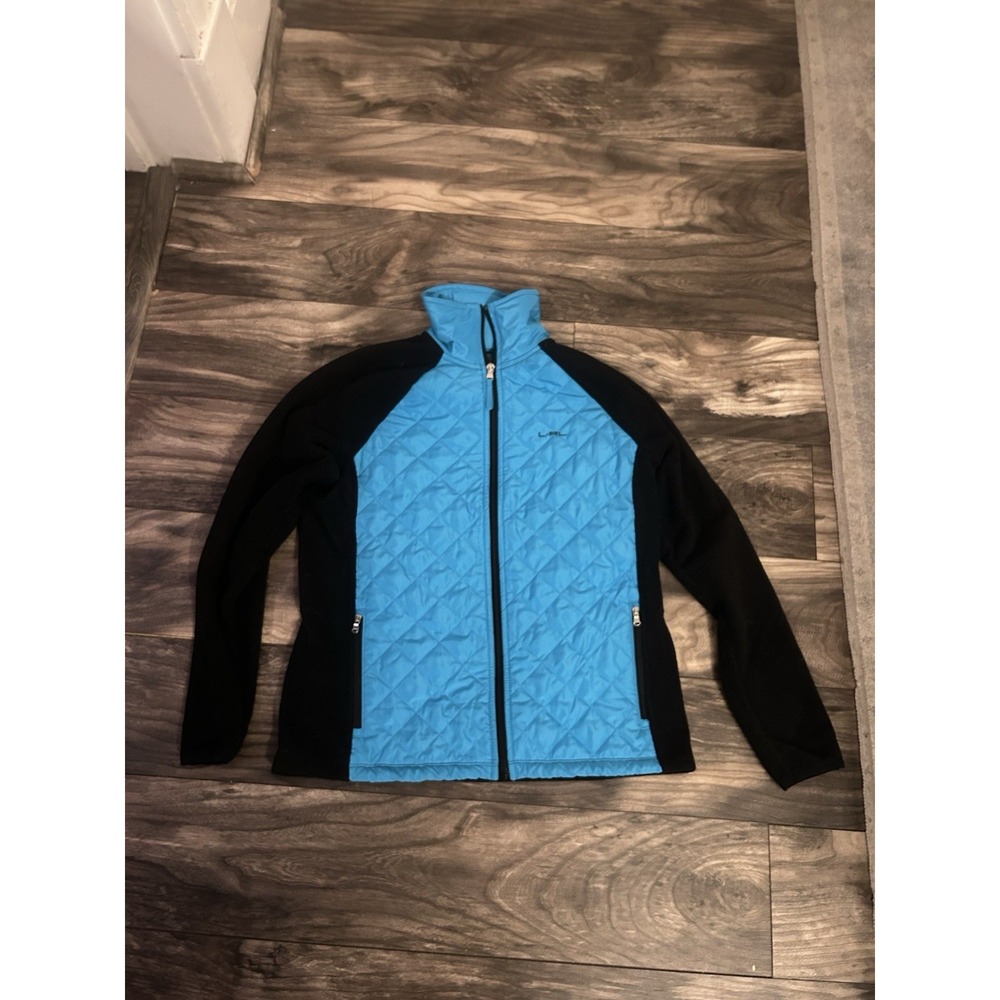 L-RL Lauren Ralph Lauren Womens  Blue Fleece Jacket Active Full Zip Petite M 549